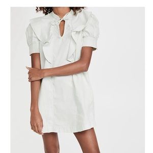 Sea Hildur Acid Wash Puff Sleeve Tunic Dress